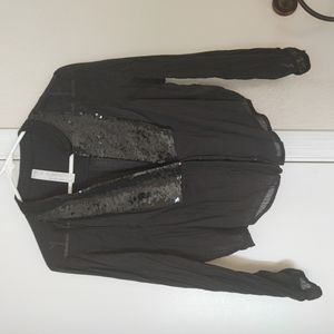 FP New Romantics Squin Button Down Blouse